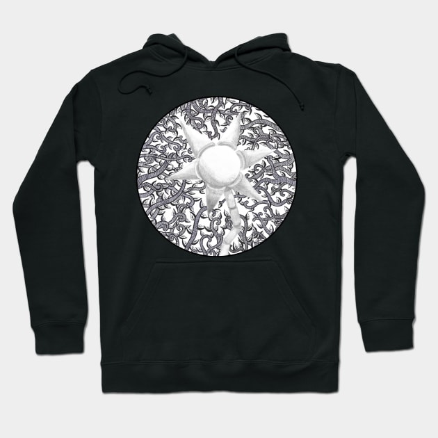 Geometric Flower and Vines Hoodie by okhismakingart_